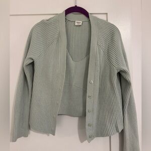 Abercrombie & Fitch light green tank and cardigan set